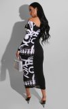 Plus Size Patchwork Print Maxi Dress AIL-073