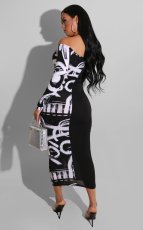 Plus Size Patchwork Print Maxi Dress AIL-073