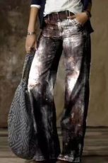 Casual Print Loose Straight Pant MK-3135