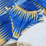 Sexy Printed Swimsuit Beach Cape Coat 3 Piece Set FSXF-F56