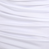 Solid Color Ruched One Shoulder Top And Skirt Two Piece Set JZHF-8028