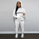Letter Print Hooded Sweatshirt Two Piece Pant Sets FSL-F182