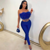 Sexy Solid Color Tube Top Slim Jumpsuit CYA-900139