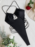 Sexy Bikinis Halter Bodysuit Swimsuit Two Piece Set CASF-6472