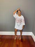 Casual Letter Print Sequin Mini Dress GYSF-0019