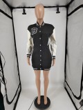 Letter B Embroidered Baseball Dress IV-8347