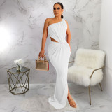 Sexy Solid Slash Neck Sleeveless Maxi Dresses YF-10285