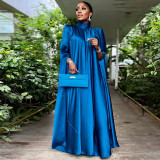 High Collar Loose Big Swing Maxi Dress MUE-3446