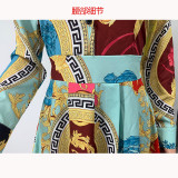 Fashion Printed Long Sleeve Shirt Dress XHXF-888