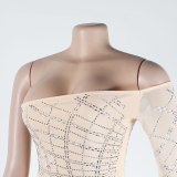 Sexy Hot Drilling Mesh See Through  Slim Club Dress NY-2573