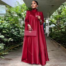 High Collar Loose Big Swing Maxi Dress MUE-3446
