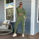 Letter F Print Baseball Jacket Pant Two Piece Set HM-6625