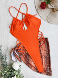 Sexy Bikinis Halter Bodysuit Swimsuit Two Piece Set CASF-6472