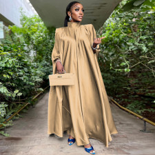 High Collar Loose Big Swing Maxi Dress MUE-3446