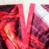 Plus Size V-neck Long Sleeve Print Maxi Dress YF-10248