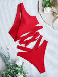 Sexy Bikinis Single Shoulder Cross Bandage Swimsuit CASF-6499