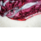 Plus Size V-neck Long Sleeve Print Maxi Dress YF-10248