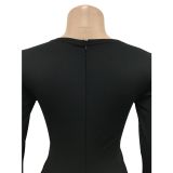 Fashion Hot Drilling V Neck Jumpsuit BY-6061