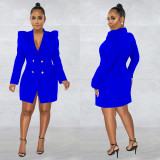 Fashion Solid Color Double-Breasted Blazer BY-6031