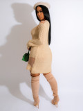 Sexy Knits Solid Hollow Out Mini Dress ZSD-0240