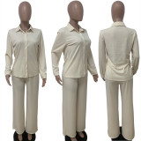 Casual Long Sleeve Straight Pant Two Piece Set LSD-81060