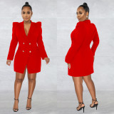 Fashion Solid Color Double-Breasted Blazer BY-6031