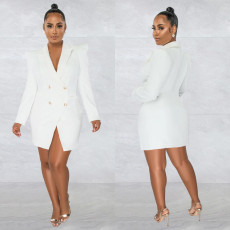 Fashion Solid Color Double-Breasted Blazer BY-6031