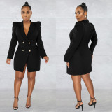 Fashion Solid Color Double-Breasted Blazer BY-6031