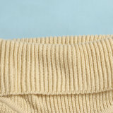 Solid High Collar Sweater Slit Dress NY-082