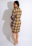 Casual Long Sleeve Plaid Shirt Dress MIL-L369