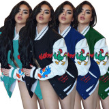 Fashion Embroidery Plush Baseball Jacket MEM-88401