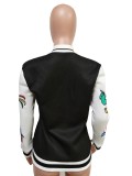 Fashion Embroidery Plush Baseball Jacket MEM-88401