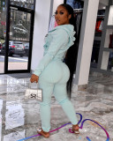 PINK Letter Print Hooded Casual Sports Two Piece Pants Set XMF-172
