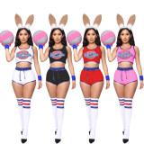 Halloween Printed Vest Shorts Set (No Accessories) SHD-9392