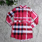 Fashion Plaid Print Shirt Dress(With Waist Belt) GYSF-7144