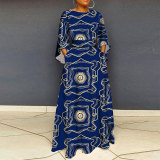 Plus Size Fashion Print Loose Big Swing Dress NY-2587