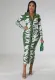 Fashion Print Long Sleeve Slim Long Dress XHXF-329