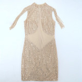 Sexy Hollow Out Sequin Tassel Mini Dress CYA-900158