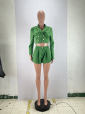 Fashion Solid Blazer Shorts Two Piece Set BLX-61014
