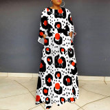 Plus Size Fashion Print Loose Big Swing Dress NY-2587