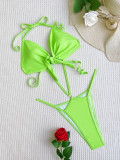 Sexy Solid Bandage Backless One Piece Swimsuit CASF-6501