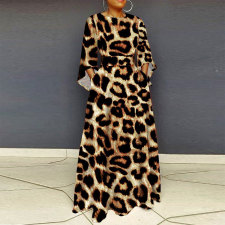 Plus Size Fashion Print Loose Big Swing Dress NY-2587