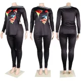 Plus Size Sexy Printed Split Top And Pants 2 Piece Sets NY-10280