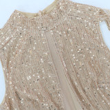 Sexy Hollow Out Sequin Tassel Mini Dress CYA-900158
