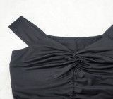 Elegant Sexy Off Shoulder Ruched Slit Evening Dress YF-10062