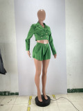 Fashion Solid Blazer Shorts Two Piece Set BLX-61014
