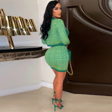 Fashion Vest+Long Sleeve Cardigan+Skirts 3 Piece Set YF-10293