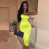 Solid Sexy Backless Midi Dress BLG-0627