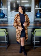 Casual Print Knitted Cardigan Coat ZDF-31260