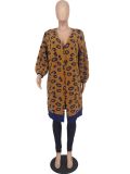 Casual Print Knitted Cardigan Coat ZDF-31260